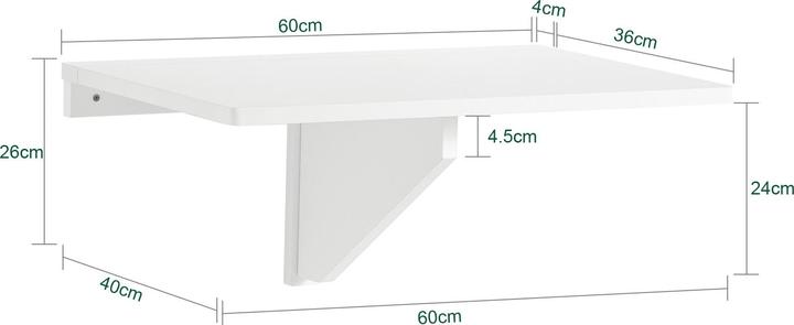 Immagine prodotto SoBuy Tavolo da parete pieghevole per cucina (60 x 40 x 6 cm)