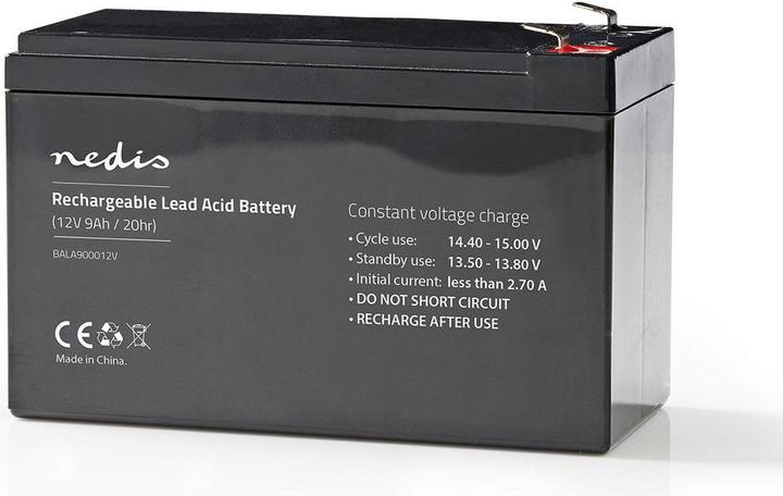 Actual product image Nedis Rechargeable lead battery 12 V - 9000 mAh - 150 x 65 x 95 mm - For use in emergency power supply (12 V, 9 Ah)