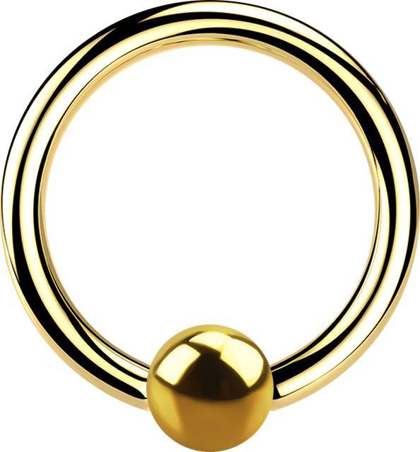 Actual product image Star Piercing Micro Ball Closure Ring gold plated (Surgical steel 316L, without brass)