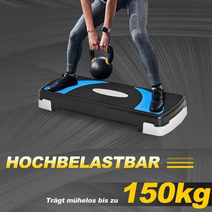 Produktbild Swisshandel24 Steppbrett Aerobic-Stepper höhenverstellbar mit 3 Stufen (10/15/20cm) Fitness Heimtrainer Belastbark
