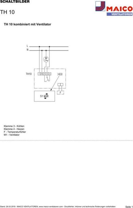 Produktbild Maico MAI TH 10 Thermostat 230V IP54 125x110x69mm Aufputz