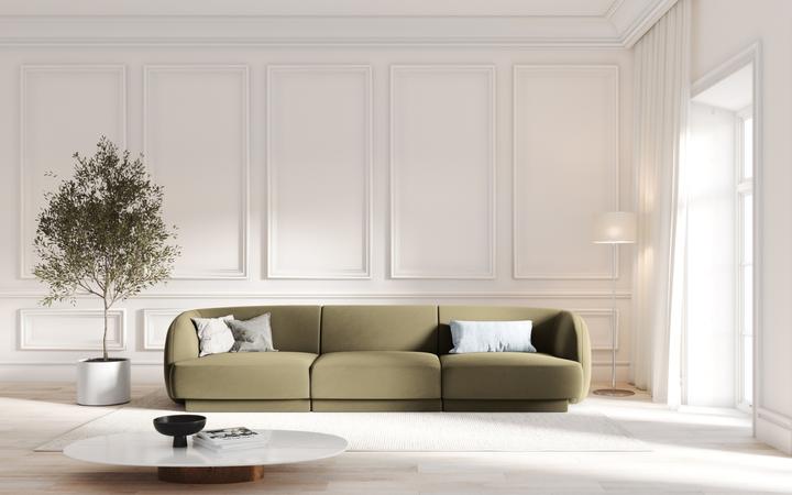 Actual product image Micadoni Boucle Sofa, "Miley", 3 Seats, 255x90x70Made in Europe (2 person sofa, 3-seater, 4-seater)