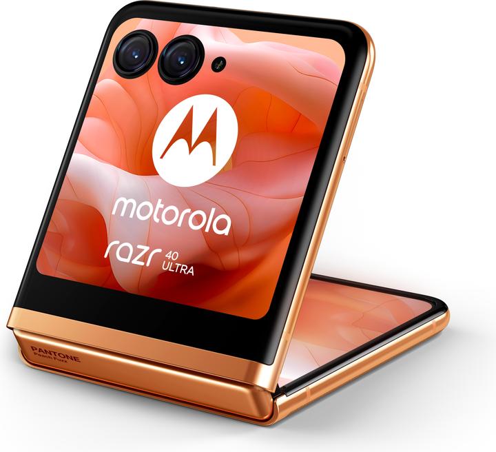 Actual product image Motorola Razr 40 Ultra Orange (256 GB, Peach Fuzz, 6.90", SIM + eSIM, 12.58 Mpx, 5G)