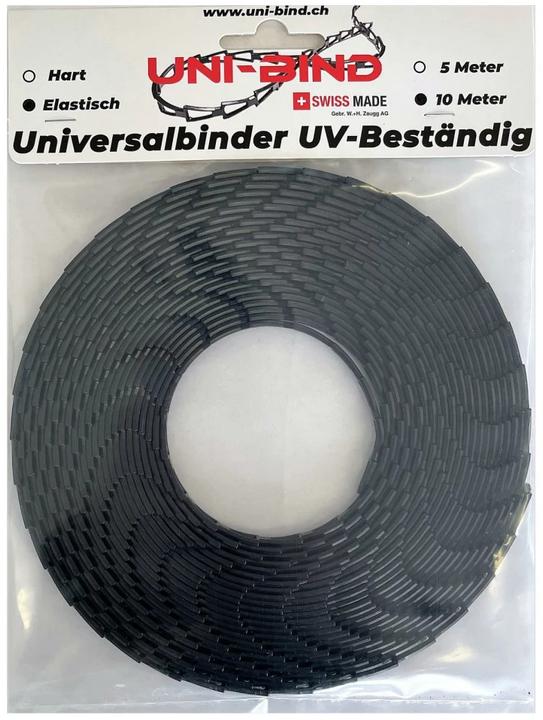 Produktbild Uni-bind Kabelbinder Gross, elastisch 5 m, Schwarz (Kunststoffkabelbinder, 5000 mm, 1 Stk.)