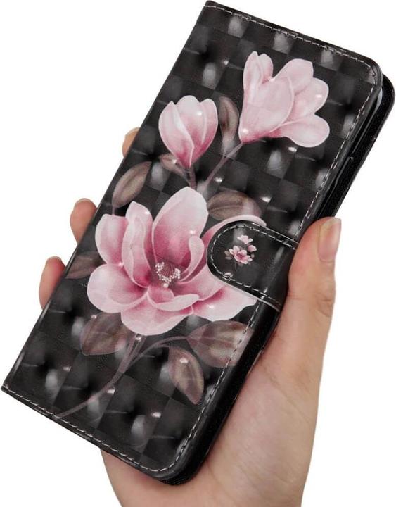 Actual product image Cover-Discount iPhone 14 Pro - case glitter effect flowers pink (Apple iPhone 14 Pro)