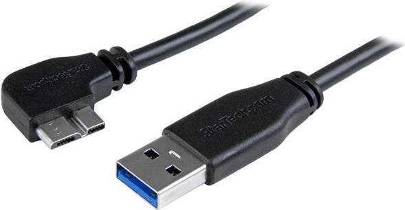Productafbeelding StarTech 1m Slimme Micro USB 3.0 kabel links schuin - USB 3.1 Gen 1 (5 Gbit/s) aansluitkabel (1 m, USB 3.2 Gen 1)