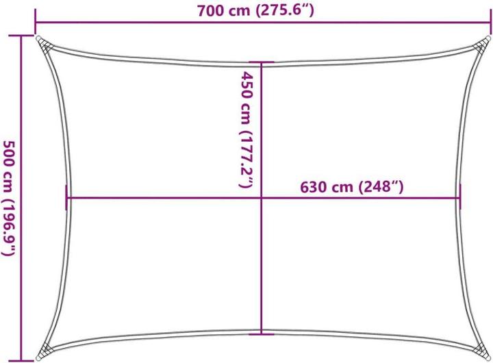 Immagine prodotto VidaXL Sonnensegel 160 g/m² Rechteckig HDPE (5 x 7 m)