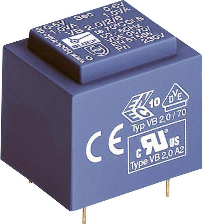 Actual product image Block Transformer PCB 2.3VA 2x24V
