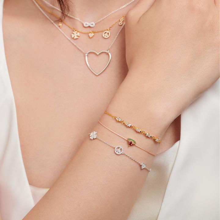 Produktbild Thomas Sabo Blitz Kleeblatt Peace Herz & Infinity Armband (1.90 cm, 925 Sterlingsilber)