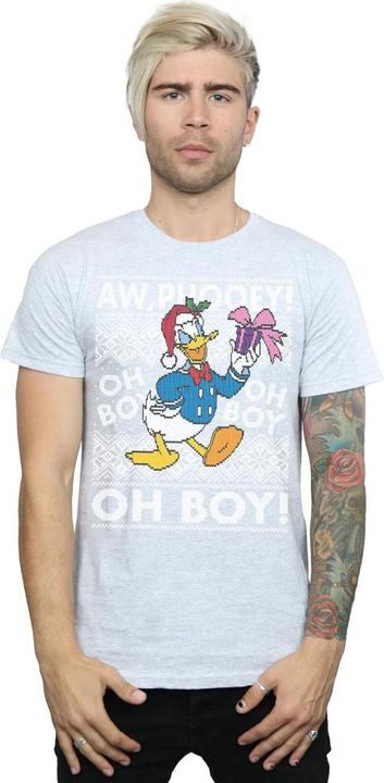 Actual product image Disney Mens Donald Duck Christmas Fair Isle T-Shirt (XL)