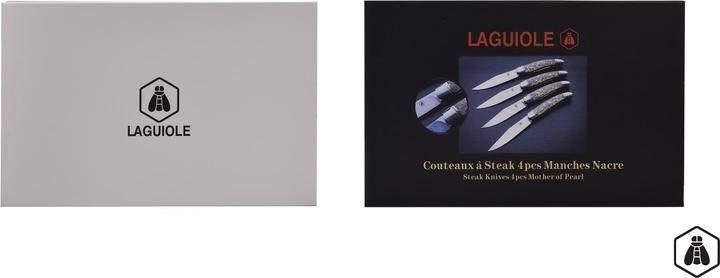 Immagine prodotto Laguiole Set di coltelli da bistecca con manico in madreperla, 4 pezzi (4 Pezzo/i, Coltello)