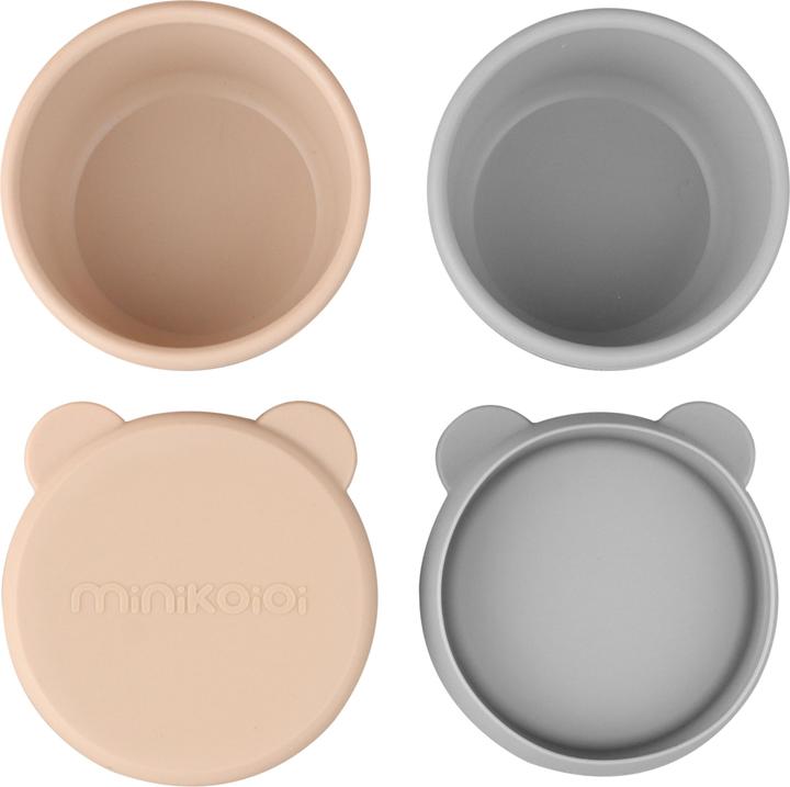 Produktbild Minikoioi Mini Silikon Schalen Deckel, 2 Stk., Beige / Puder Grau