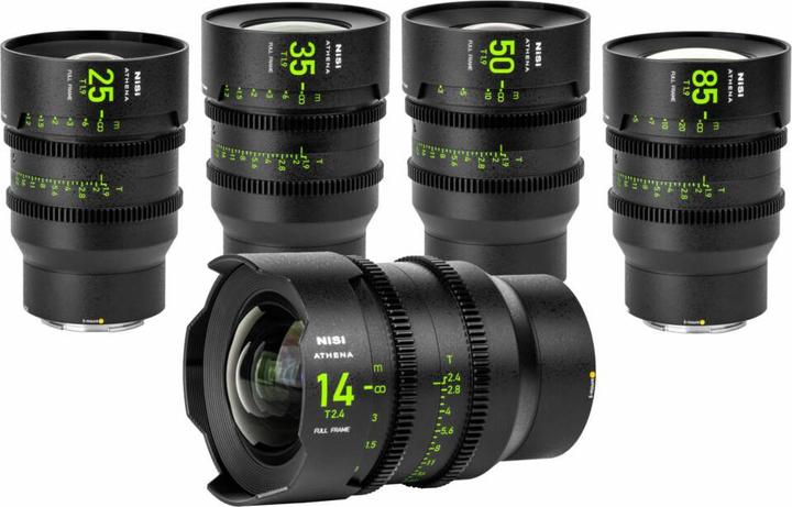 Produktbild Nisi ATHENA PRIME Full Frame Cinema Lens Kit – 14mm, 25mm, 35mm, 50mm, 85mm + Case (E Mount, No Drop) (C-Mount)