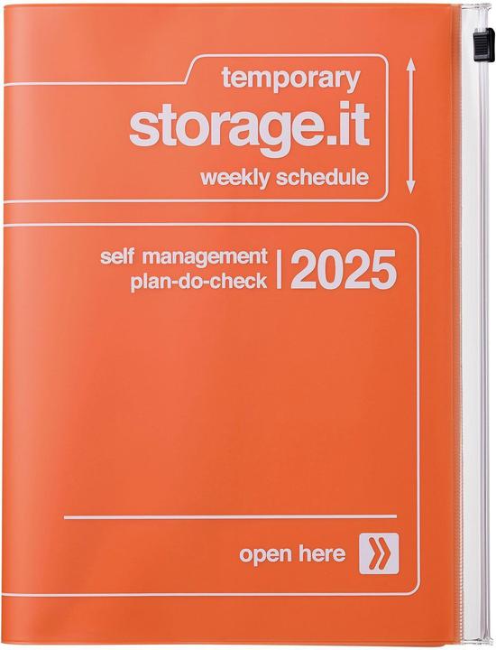 Mark'S 2024/2025 Taschenkalender A5 vertikal, Storage it, Orange (A5, Englisch)
