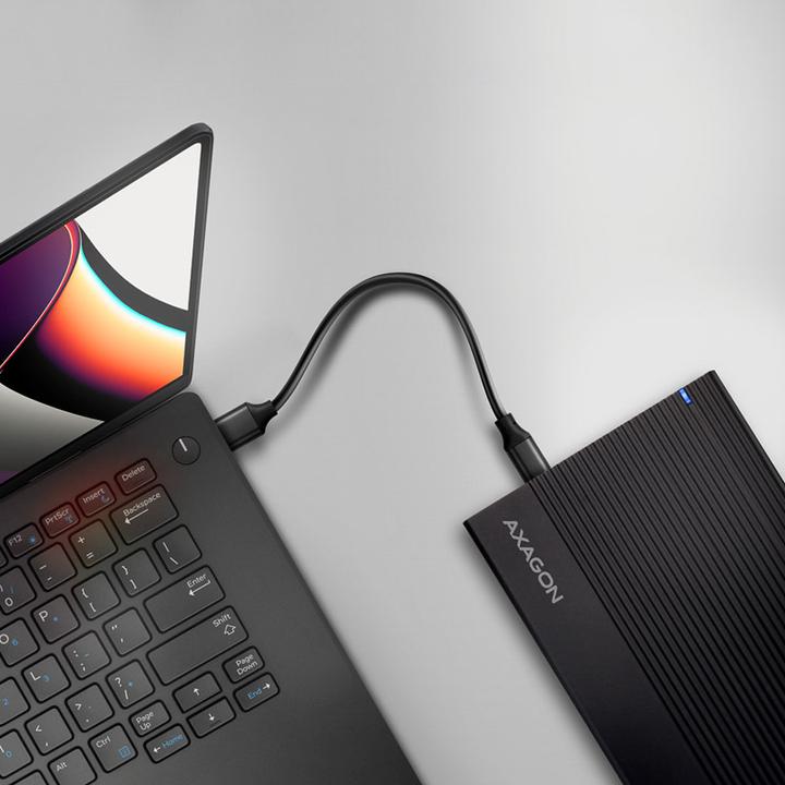 Actual product image Axagon EE35-GTR, USB-C - SATA 3.5" RIBBED box, ÄernÃ½ (3.5")