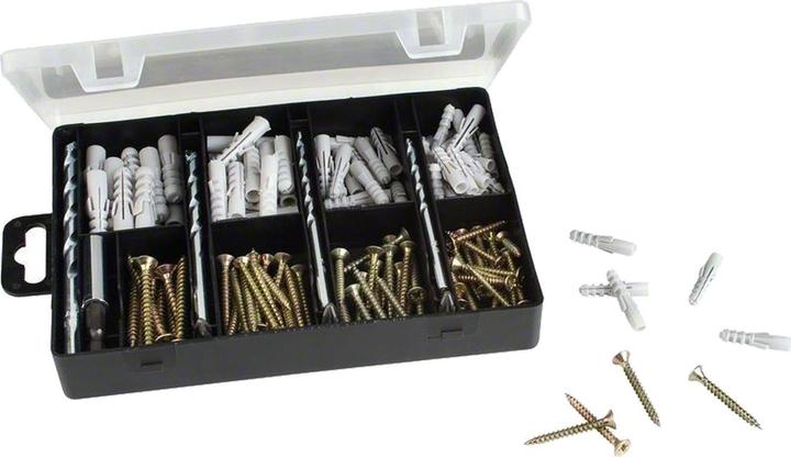 Produktbild Bosch Zubehör Befestigungs-Set 173-teilig, Bohrer, Dübel, Schrauben, Bits in Sortierbox (173 Schrauben pro Stück)