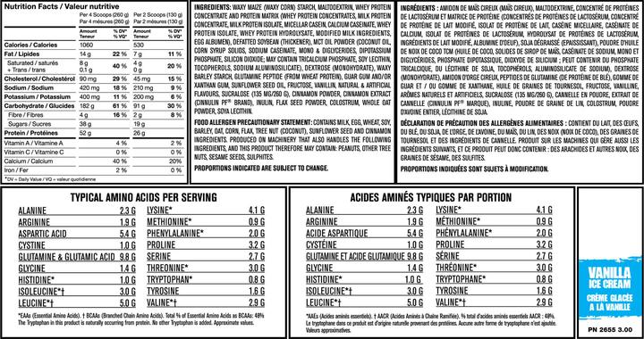 Nutritional values and ingredients Mutant Mass (Chocolate, 1 pcs., 6800 g)