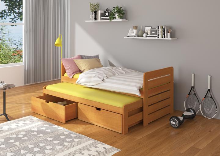 Image du produit ADRK Furniture Lit double avec matelas TOMI 200x90 (200cm x 90cm)