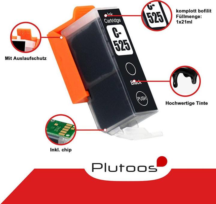 Immagine prodotto Plutoos Cartuccia Canon PGI-525 PGBK compatibile XXL, nero