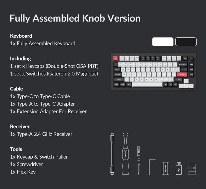 Image du produit Keychron Q1 HE (commutateur magnétique) (US, Sans fil, Filaire)