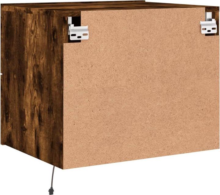 Produktbild VidaXL Wand-Nachttisch mit LED-Leuchten Räuchereiche,Farbe (50 x 39 x 41 cm)