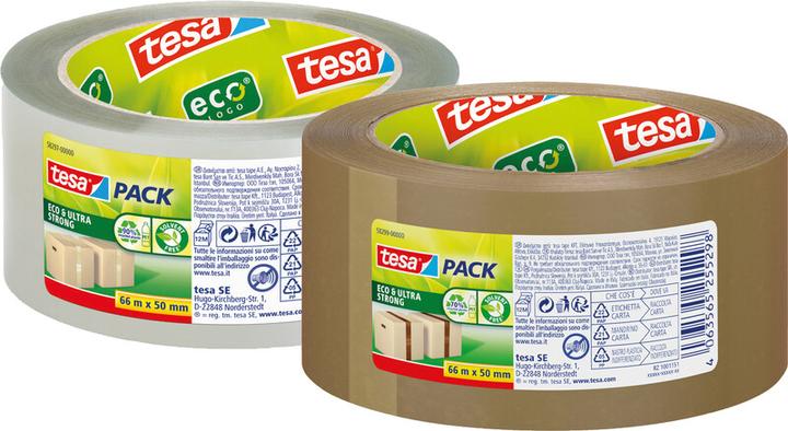Actual product image tesa tesapack® Eco & Ultra Strong parcel tape 66m:50mm, solvent-free (50 mm)