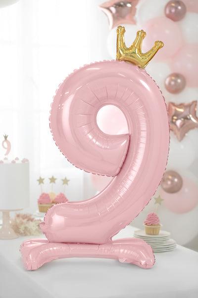 Image du produit Partydeco Ballon chiffre 2 sur pied - Rose