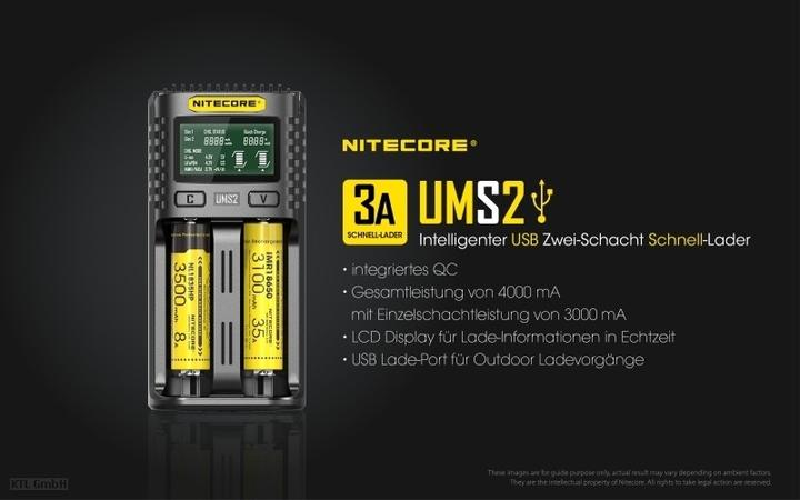 Produktbild Nitecore UMS2 (1 Stk., AAA, AA, Ladegerät ohne Akku)