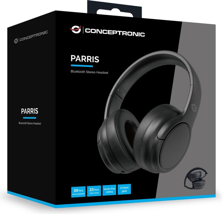 Produktbild Conceptronic Headset Wireless Bluetooth 5.4 Dual-Device sw (25 h, Kabelgebunden, Kabellos)