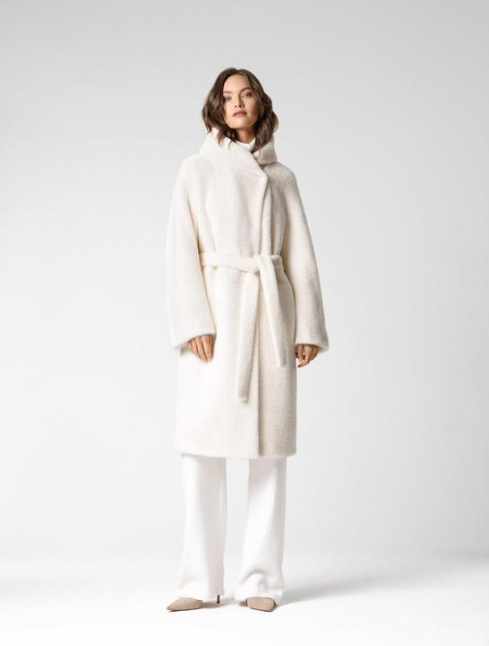 Immagine prodotto Furnari Cappotto in eco-pelliccia liscia con cappuccio - bianco neve (44,46) (44, 46)