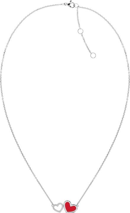 Actual product image Tommy Hilfiger Enamel Hearts Necklace (Stainless steel, Enamel, 45 - 50 cm)