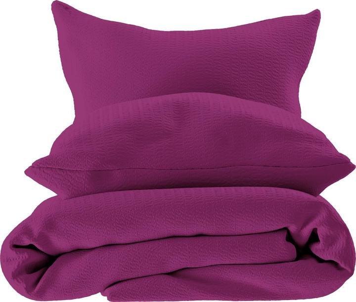 Image du produit Lotus Bettwaren Parure de lit en satin seersucker uni (Housse de couette, 200 x 210 cm)