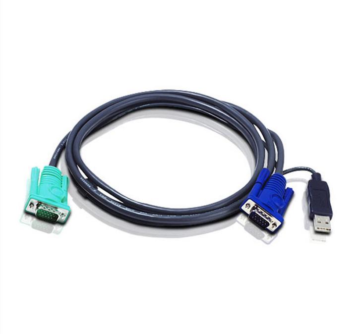 Actual product image Aten 2L-5203U KVM cable (HD15-SVGA, USB, USB) - 3 m