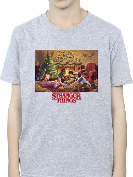 Actual product image Netflix Boys Stranger Things Christmas Gathering T-Shirt (152, 158)