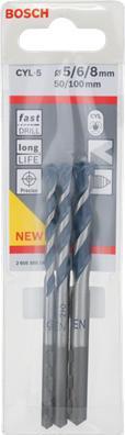 Actual product image Bosch Professional Zubehör 5-piece CYL-5 concrete drill bit set, Robust Line, 4-8 mm (8 mm, 5 mm, 4 mm, 6 mm)