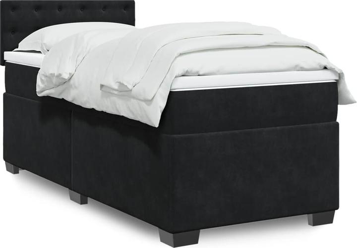 Image du produit VidaXL Bo x lit de saut avec matelas 90 x 190 cm velours (90 x 190 cm, 90 x 190 cm)