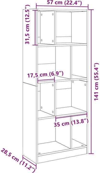Actual product image VidaXL Lavrenti (57 x 28.5 x 141 cm)