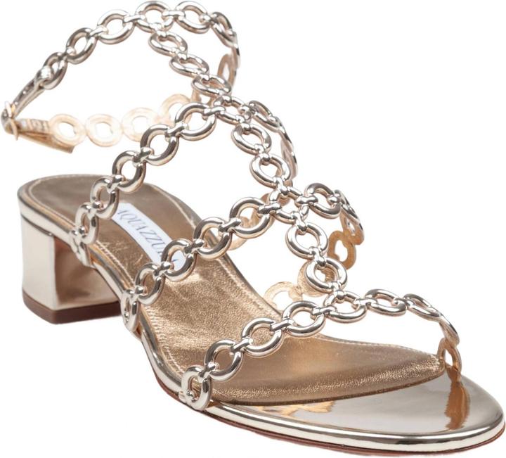 Immagine prodotto Aquazzura Aquazzurra infinity chain ​​35 sandal in mirrored leather, gold color (40)