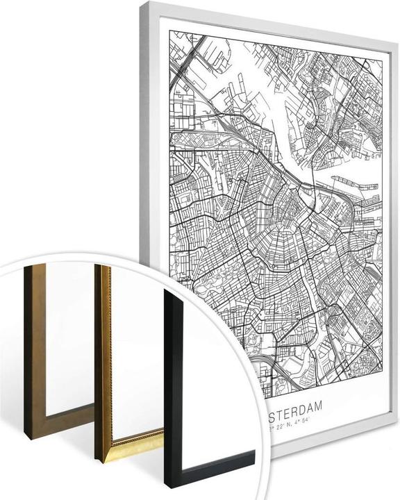 Produktbild Trenddeko Stadtplan Amsterdam (80 x 100 cm)