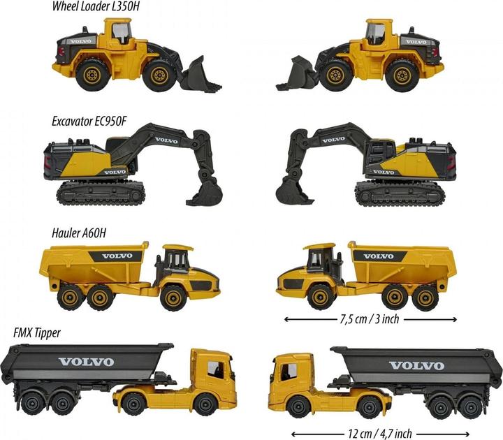 Actual product image Majorette Volvo work vehicles gift box