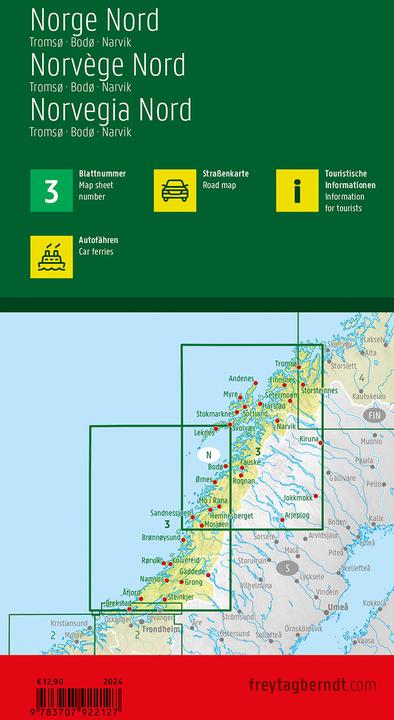 Produktbild Norwegen Nord, Strassenkarte 1:400.000, freytag & berndt
