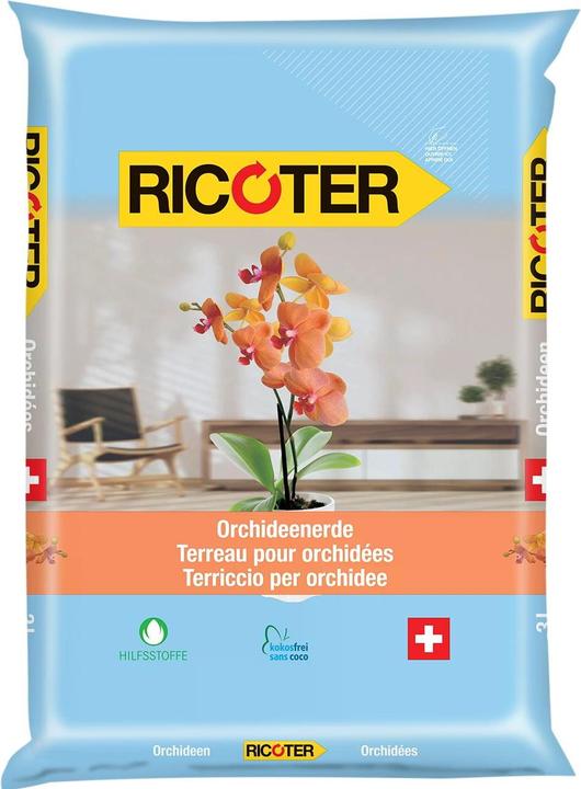 Ricoter Terreau pour orchidées (3 l, Sol sans tourbe)