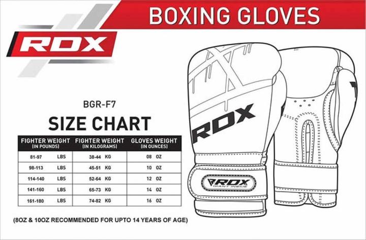 Image du produit Rdx Boxing Glove Bgr-F7 Red (14 OZ, Taille unique)