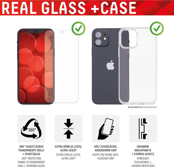 Produktbild Displex Real Glass, 2D Panzerglas + Handyhülle (1 Stück, Apple iPhone 6, Apple iPhone 8, Apple iPhone 7, Apple iPhone SE (2nd Gen), Apple iPhone SE (3rd Gen))