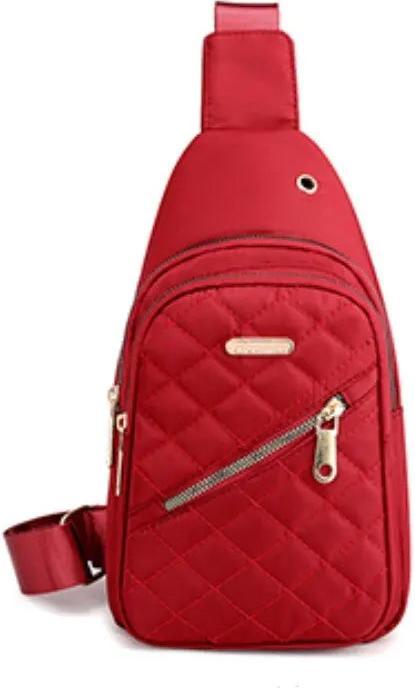 Only-Bags.Store Grosse Kapazität bestickt mehrschichtige einfache Oxford Tuch Crossbody Brusttasche Outdoor Freizeit