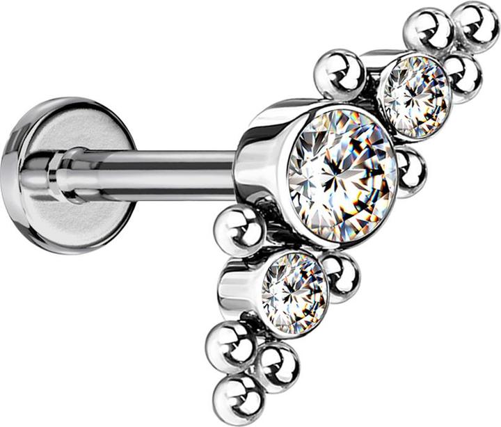 Image du produit Star Piercing Boucles d'oreilles plaqué or pendentif coeur (Titane G23, sans laiton)