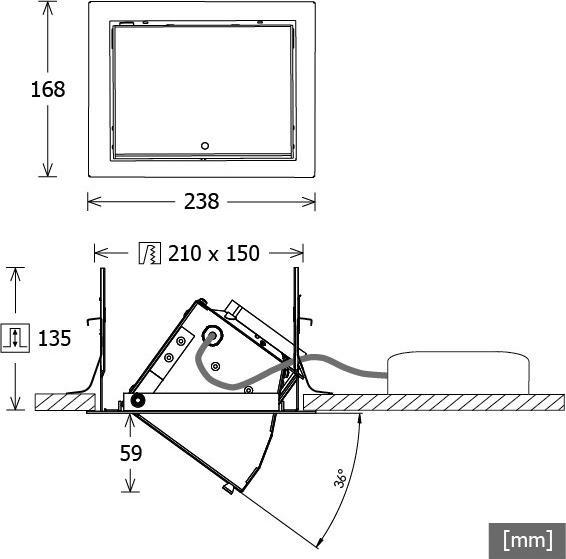Image du produit LTS Lèche-mur LED encastrable (5450 lm, IP20)