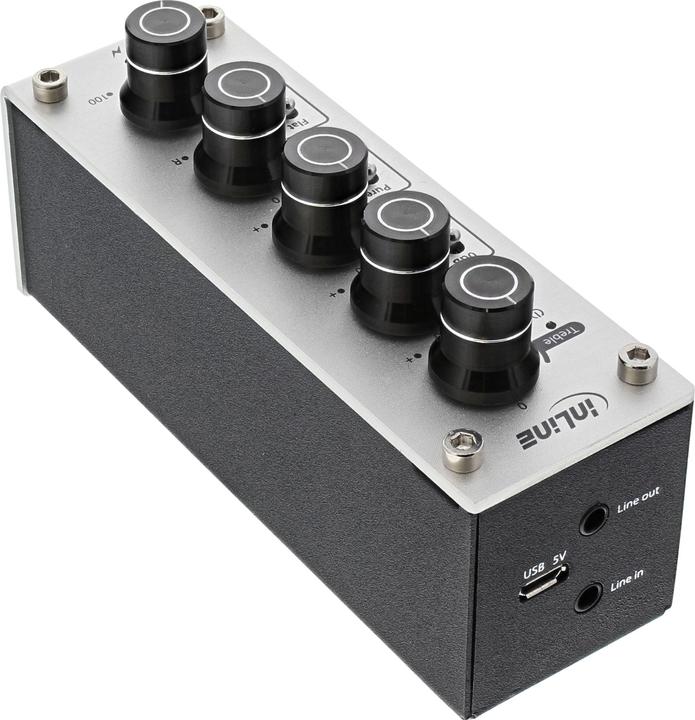 Actual product image InLine AmpEQ mobile (Tone control, gain switch, USB-DAC, Display, Microphones)