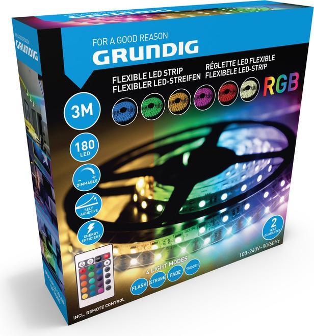 Image du produit Grundig Bande LED 180 SMD LEDs 3 m (Multicolore, 300 cm, Intérieur)