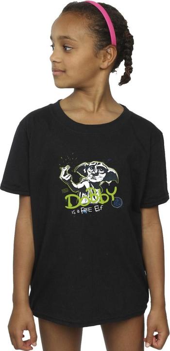 Actual product image Girls Dobby A Free Elf Cotton T-Shirt (152, 158)